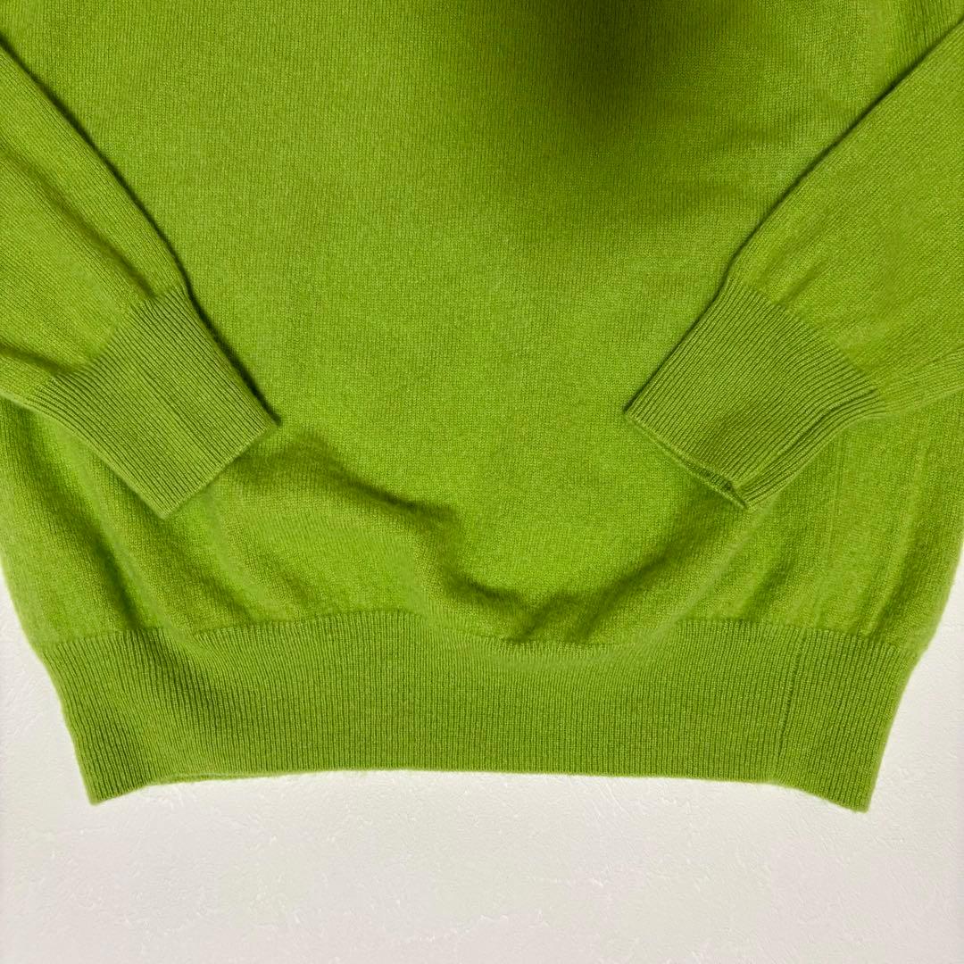マークアンドロナ カシミヤ100％ タートルネックニット グリーン 46 ゴルフ