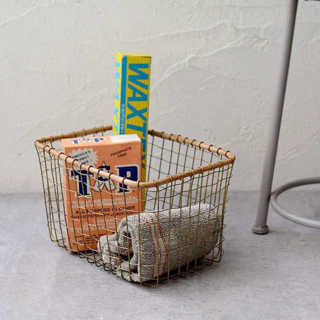 ワイヤーバスケット　セット売り　アイアン　籐　ラタン