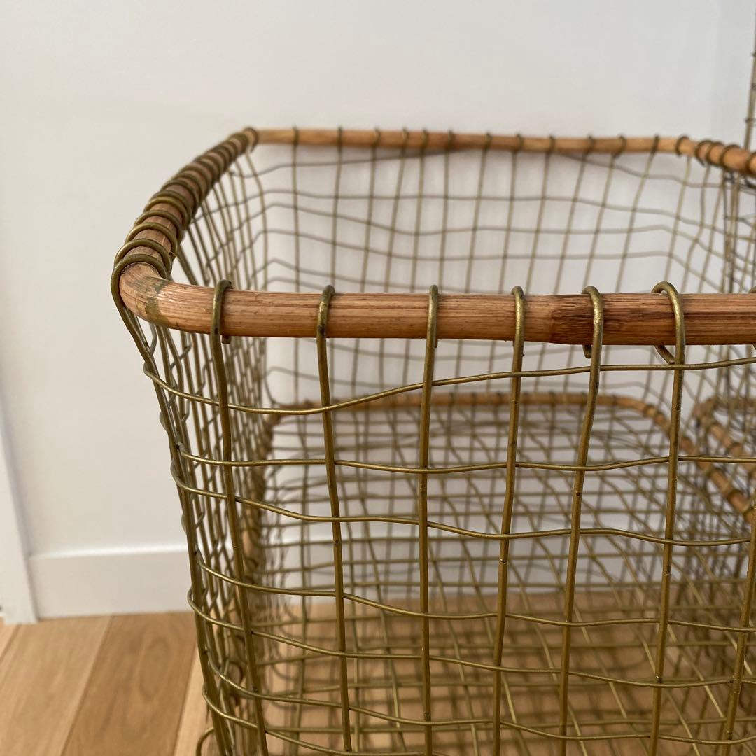 ワイヤーバスケット　セット売り　アイアン　籐　ラタン