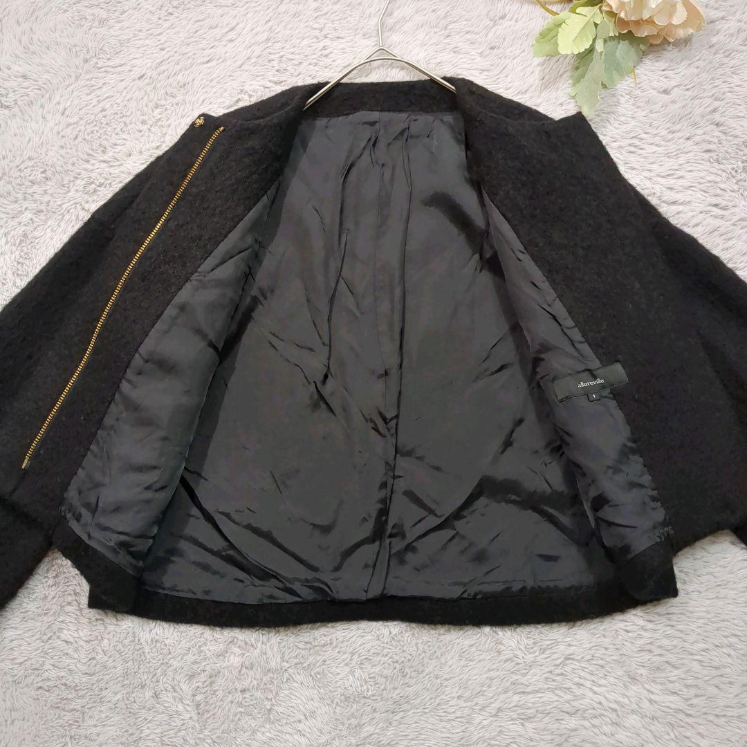 allureville アルアバイル モヘヤシャギークルージャケット コート 黒