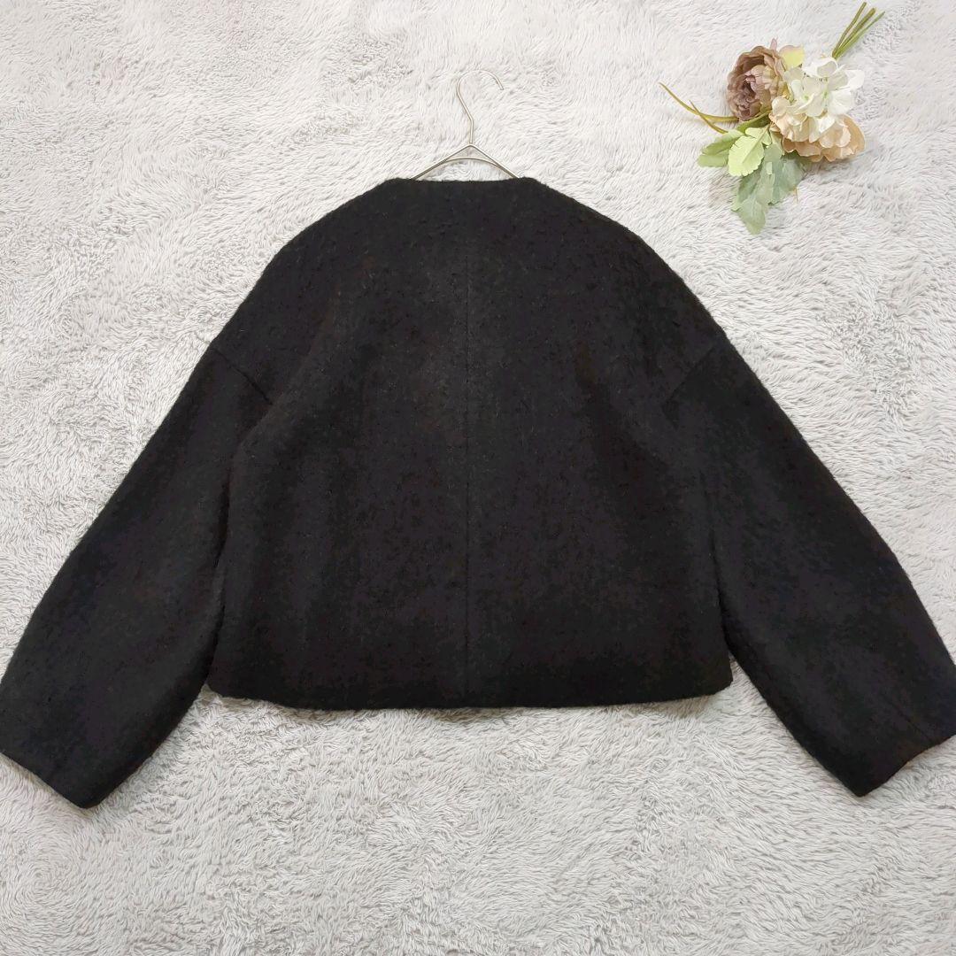 allureville アルアバイル モヘヤシャギークルージャケット コート 黒