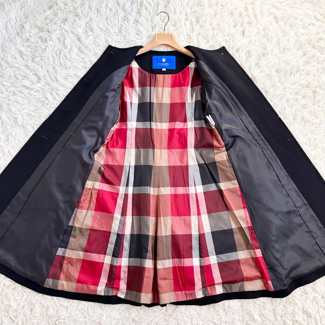 【着用1回】ブルーレーベルクレストブリッジ　ラムブレンドビーバーロングコート38