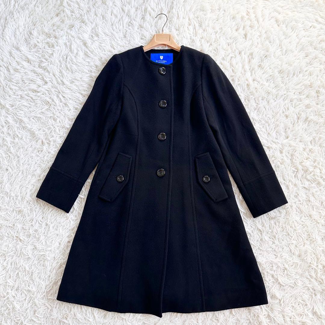 【着用1回】ブルーレーベルクレストブリッジ　ラムブレンドビーバーロングコート38