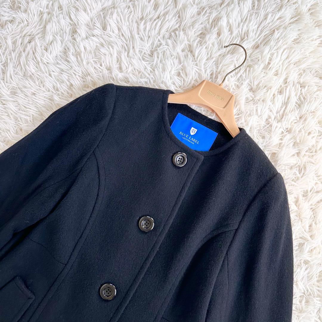 【着用1回】ブルーレーベルクレストブリッジ　ラムブレンドビーバーロングコート38