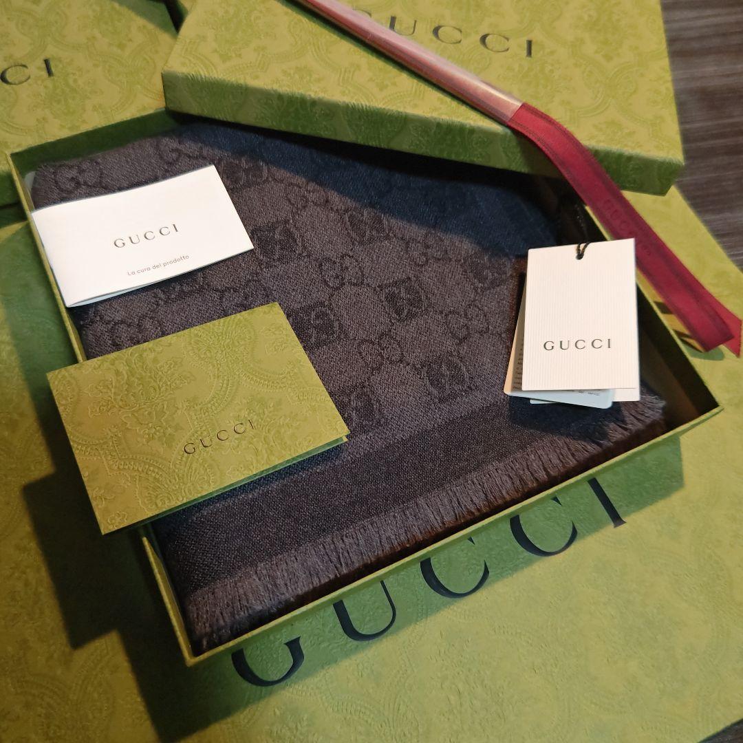 ❤新品箱袋付き❤GUCCI マフラー ストール ショール スカーフ❤ブラック❤