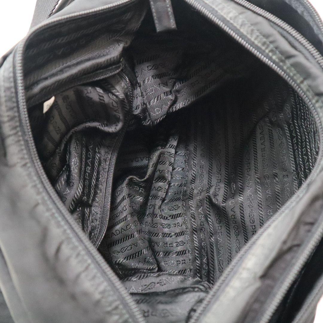 美品✨プラダ メッセンジャーバッグ ダブルポケット 黒 三角ロゴ BT1738