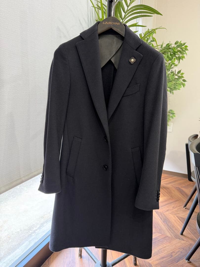 LARDINI ラルディーニ　 カシミヤチェスターコート ネイビー サイズ44