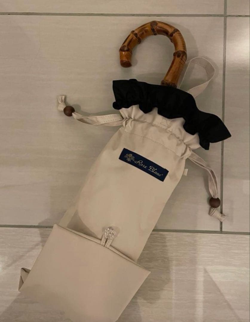 芦屋ロサブラン日傘 晴雨兼用 折りたたみ2段 シングルフリル (傘袋付)