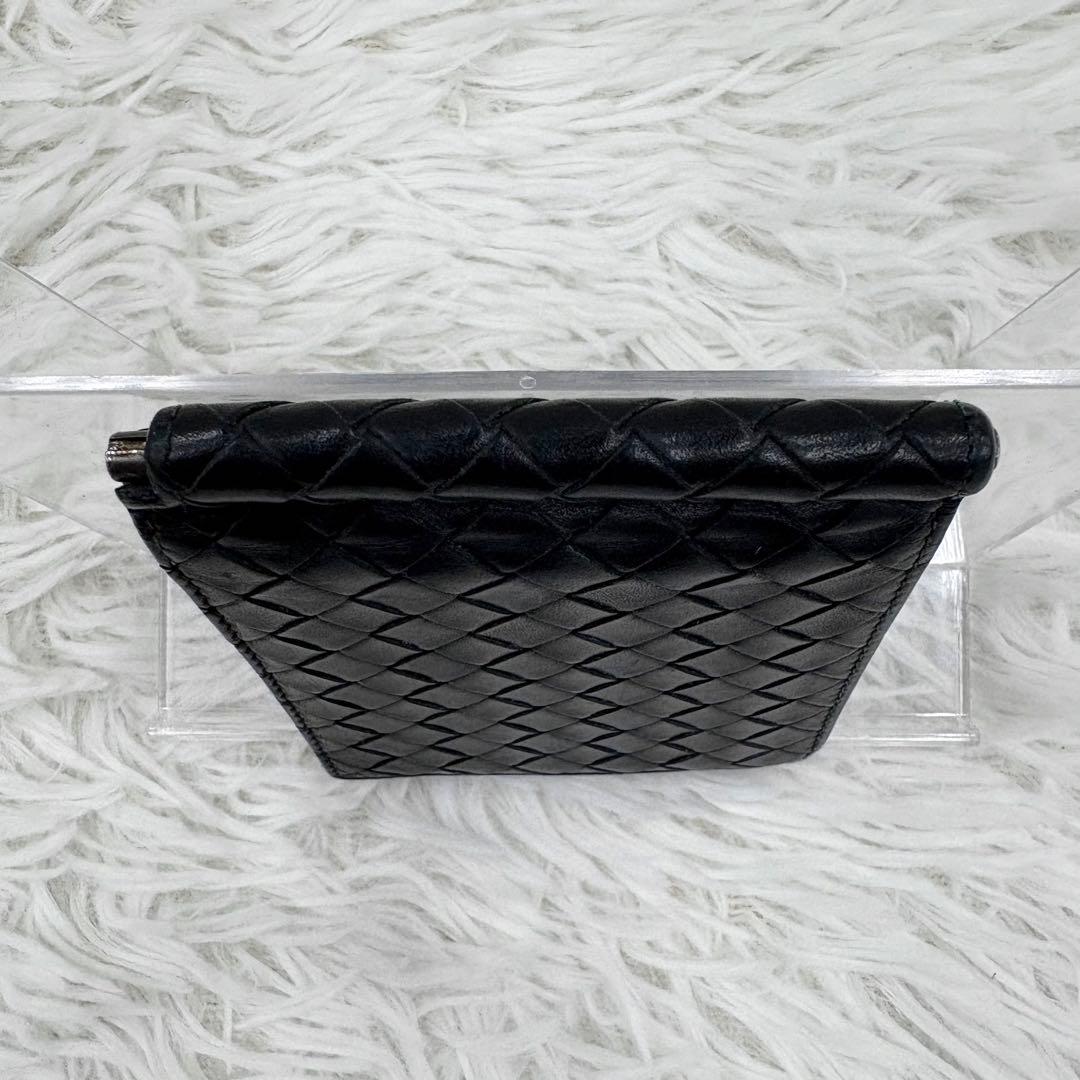 ボッテガヴェネタ マネークリップ レザー ブラック イントレチャート 折り財布