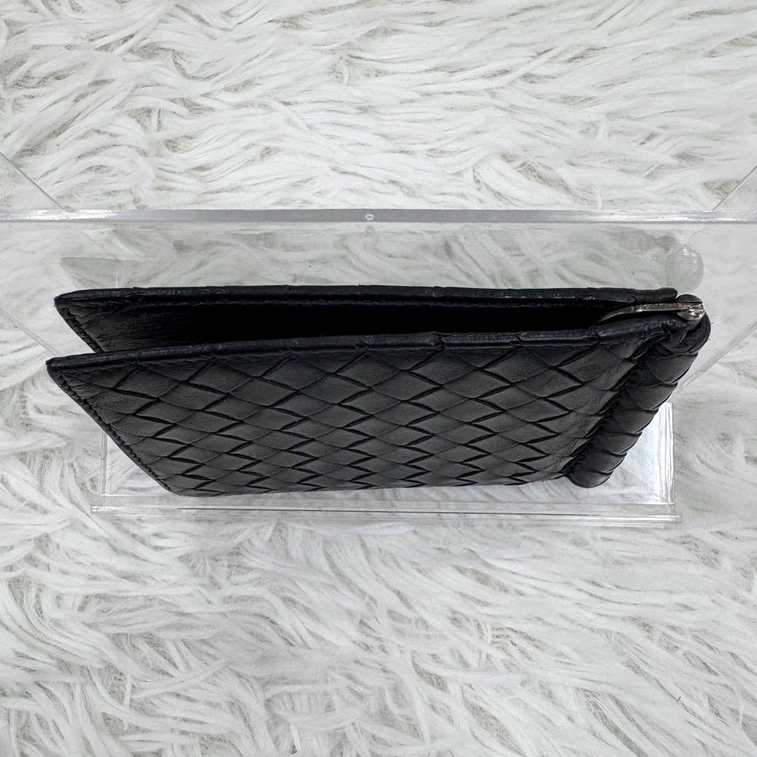 ボッテガヴェネタ マネークリップ レザー ブラック イントレチャート 折り財布
