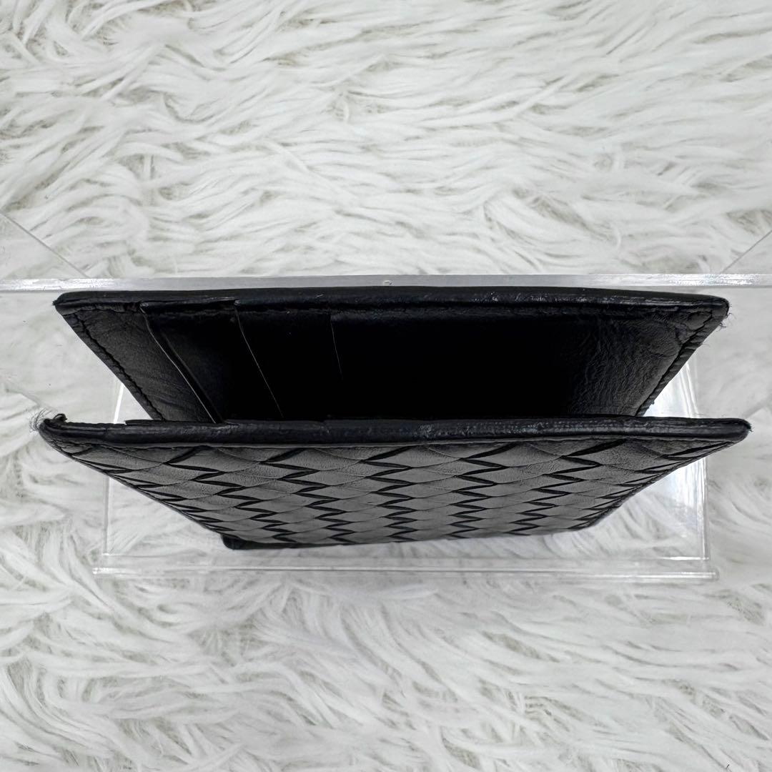 ボッテガヴェネタ マネークリップ レザー ブラック イントレチャート 折り財布