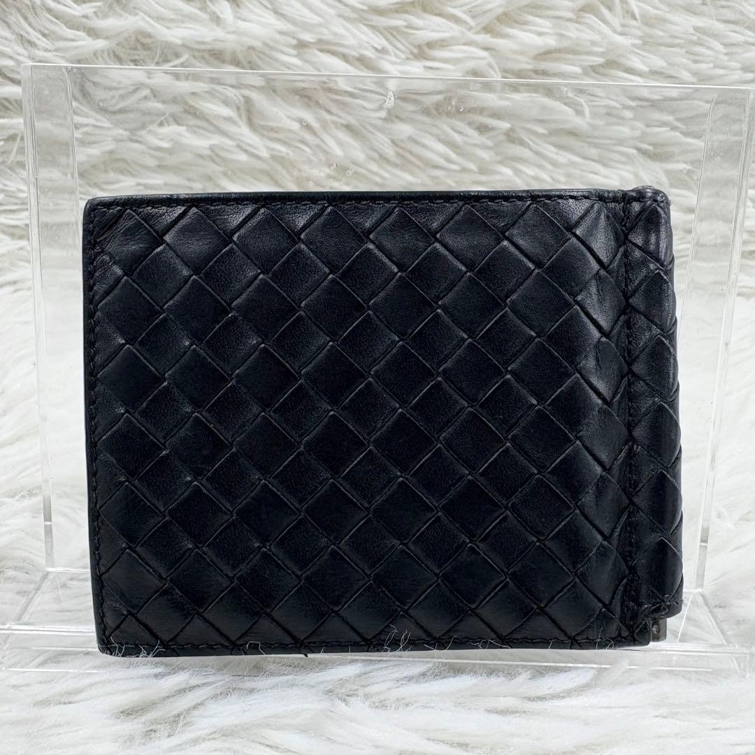 ボッテガヴェネタ マネークリップ レザー ブラック イントレチャート 折り財布