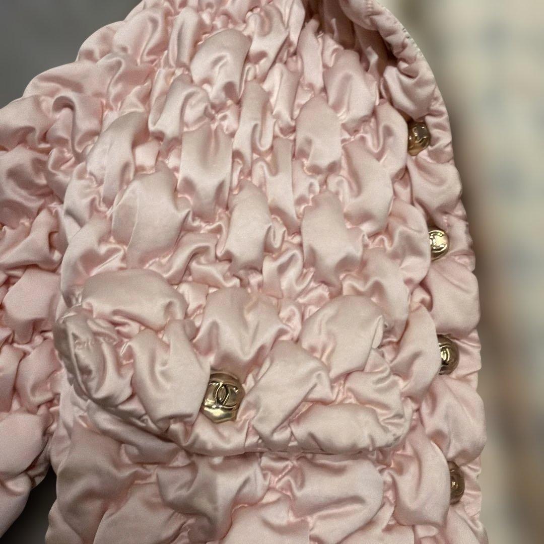 CHANEL フリルデザイン ピンクジャケット　ツイード