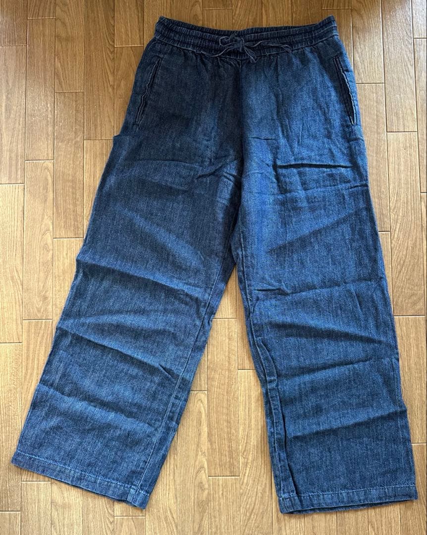 無印良品　ラミーコットンデニムコート、ワイドパンツ　セット　婦人　L