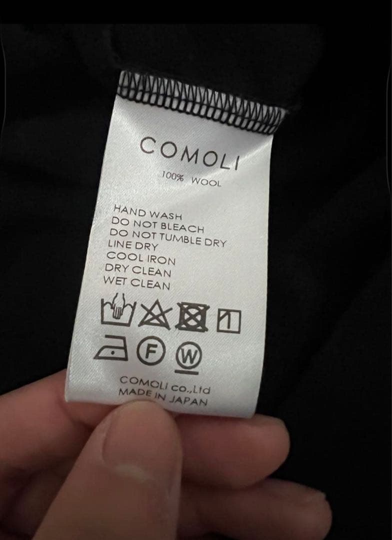 COMOLI 22AW ウール天竺長袖タートルネック サイズ3