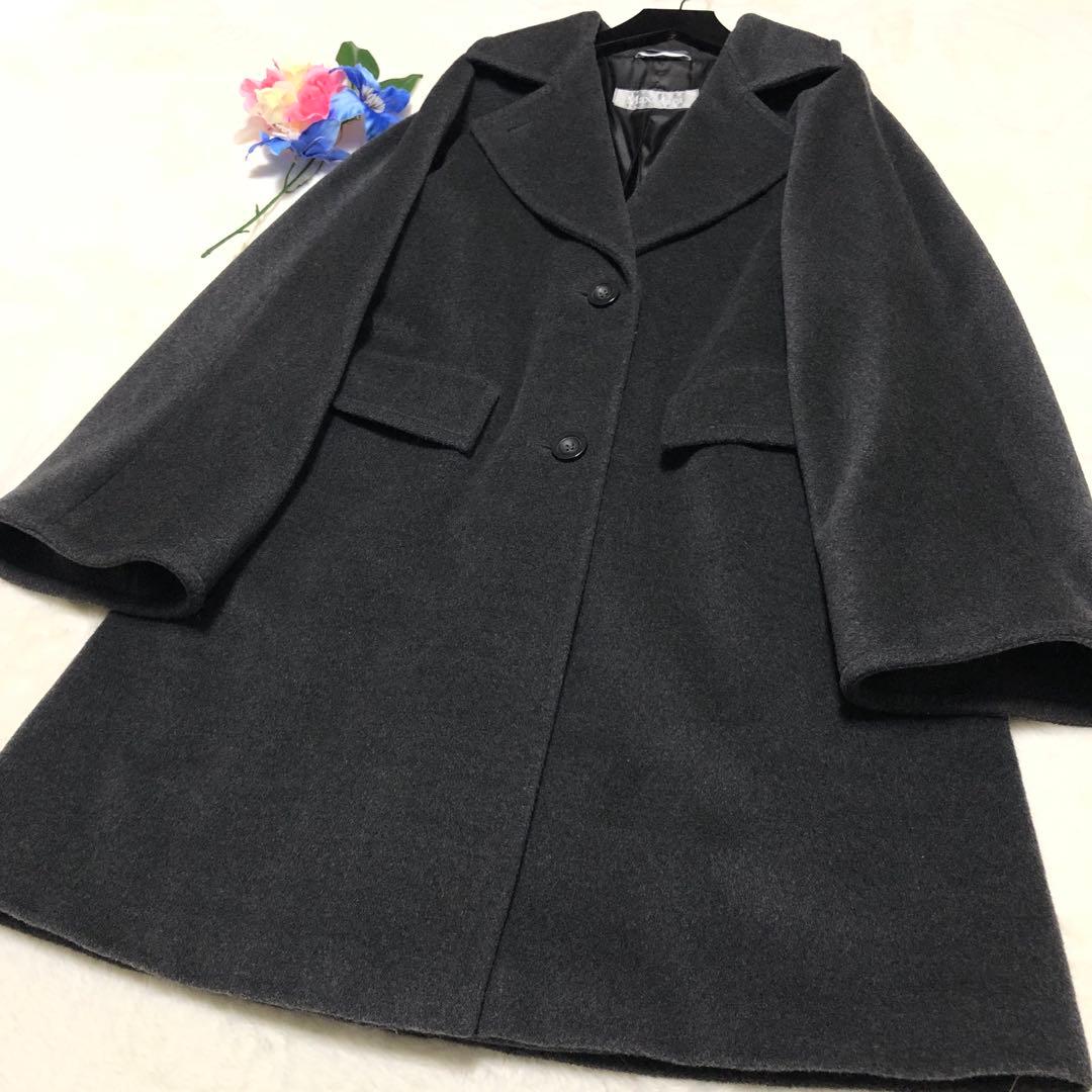 未使用級　マックスマーラ　チェスターコート　ラナバージンウール100%✨　グレー