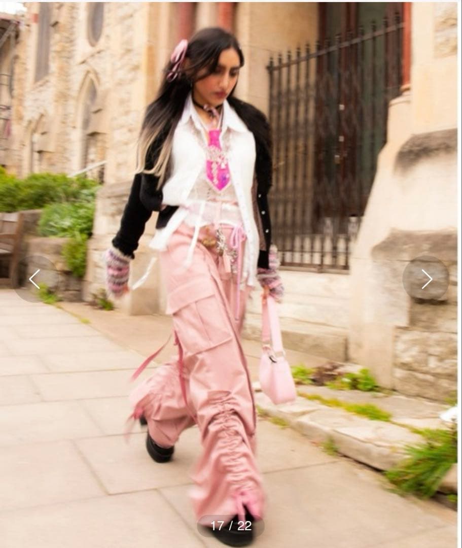 パンツ rurumu: drawstring loose fit cargo pants