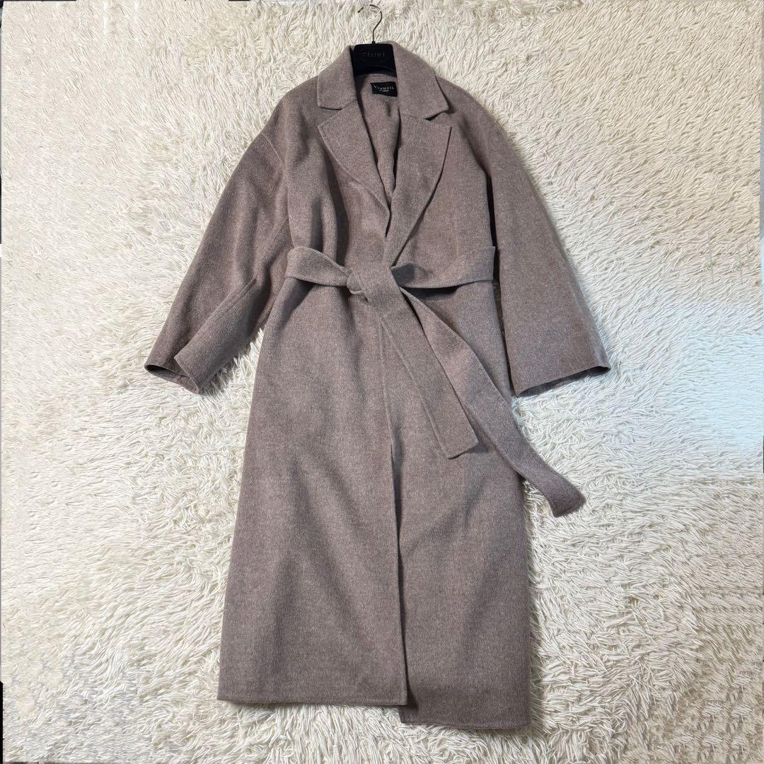 【美品】ヴェルメイユパーイエナ　リバーコート　ベルト　マキシ丈　38