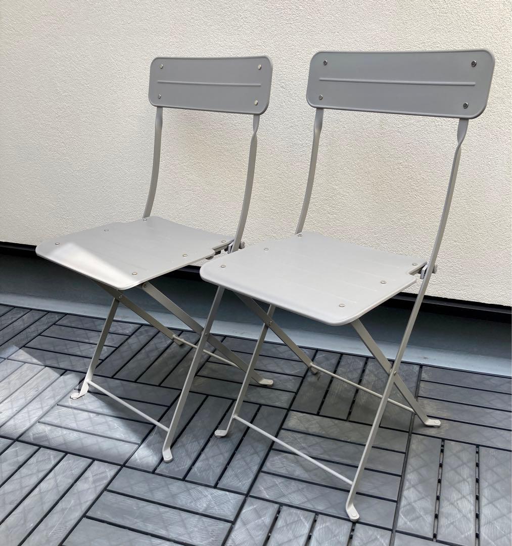 IKEA スンドソー　折りたたみチェア、テーブル　グレー