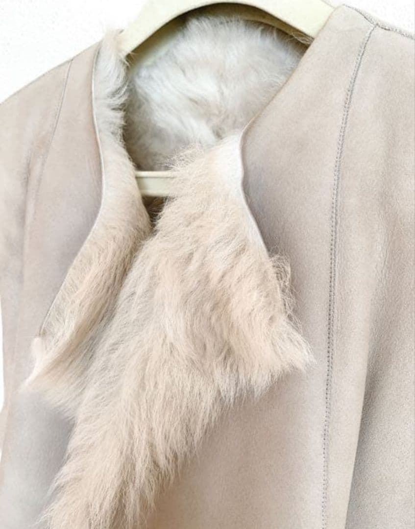 【ドゥロワーDRAWER】リアルファー　ムートンベスト/ムートンジレ