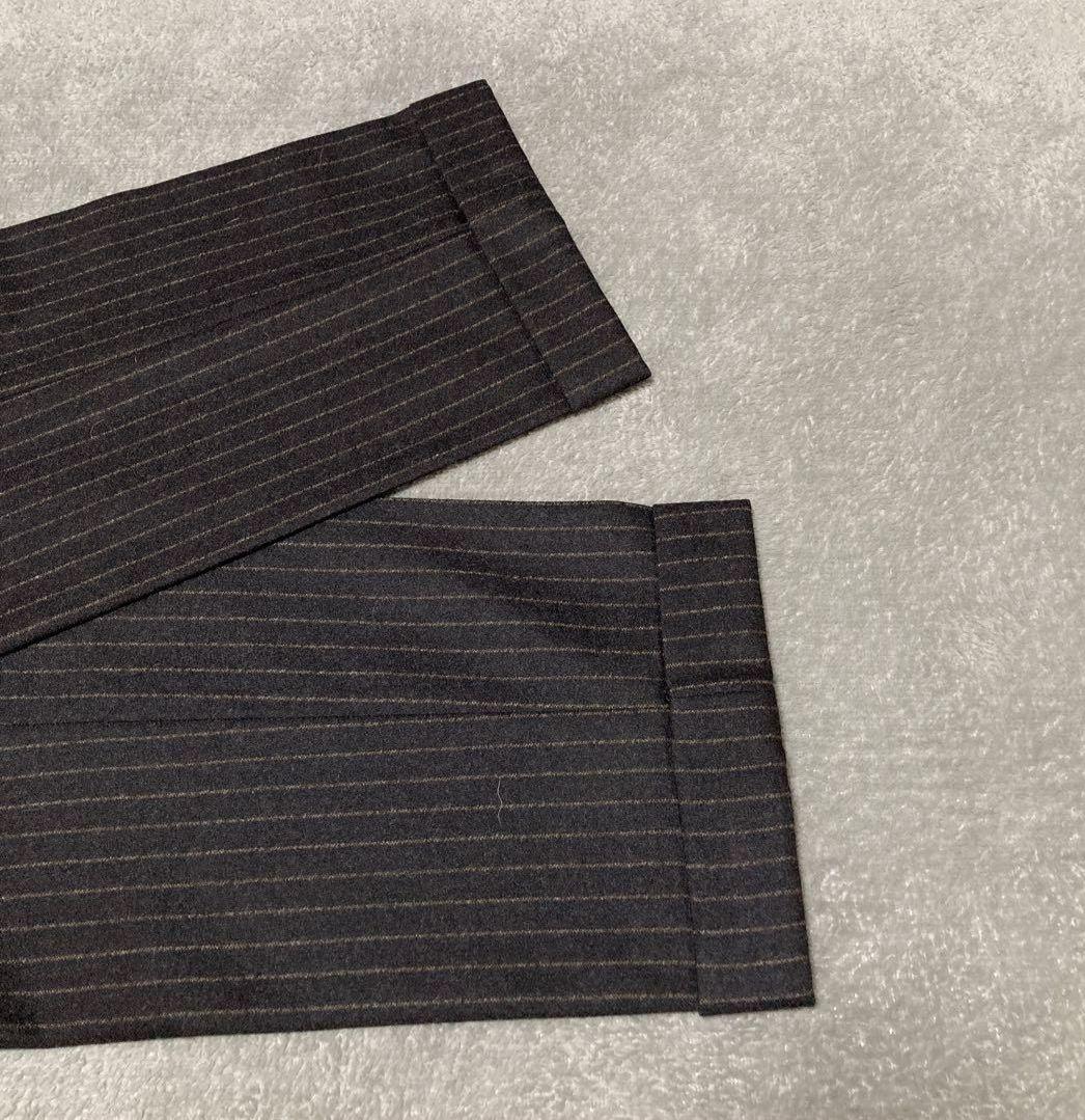 【美品】オリヒカ　スーツ　REDA イタリア製生地　ストライプ　ブラウン　XL