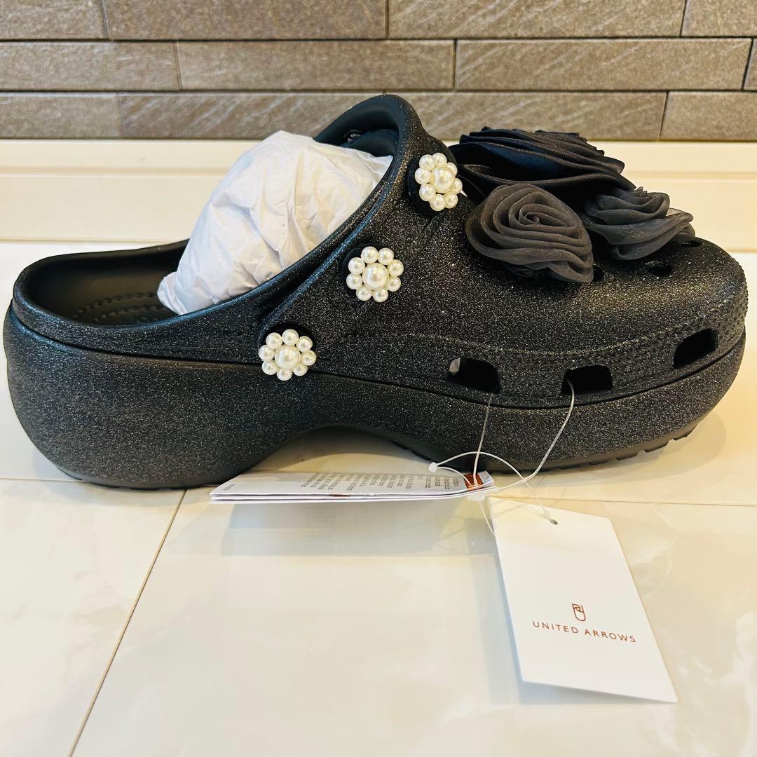 新品　未使用　クロックス　ユナイテッドアローズ　コラボ　24㎝　厚底　花　バラ