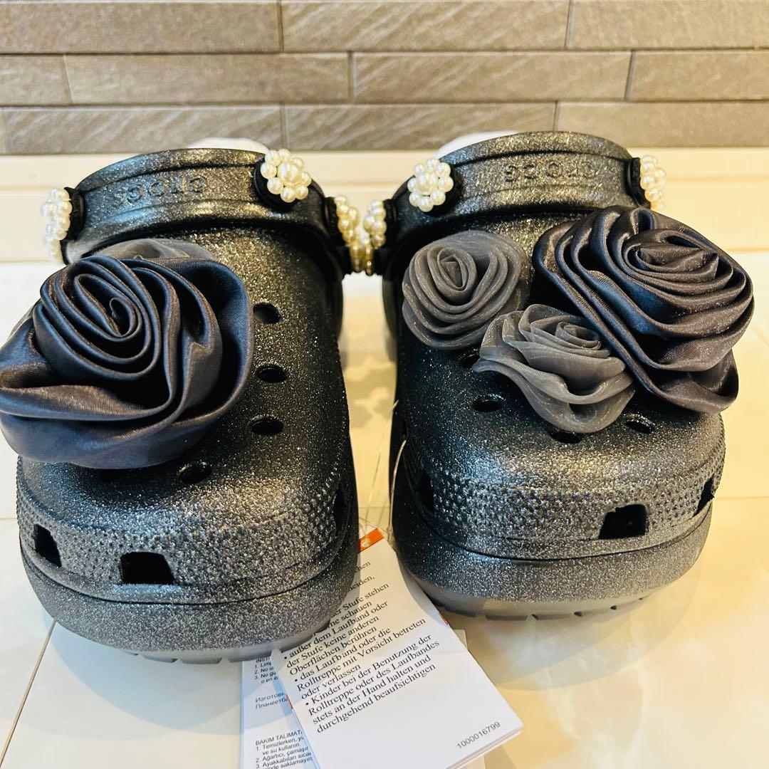 新品　未使用　クロックス　ユナイテッドアローズ　コラボ　24㎝　厚底　花　バラ