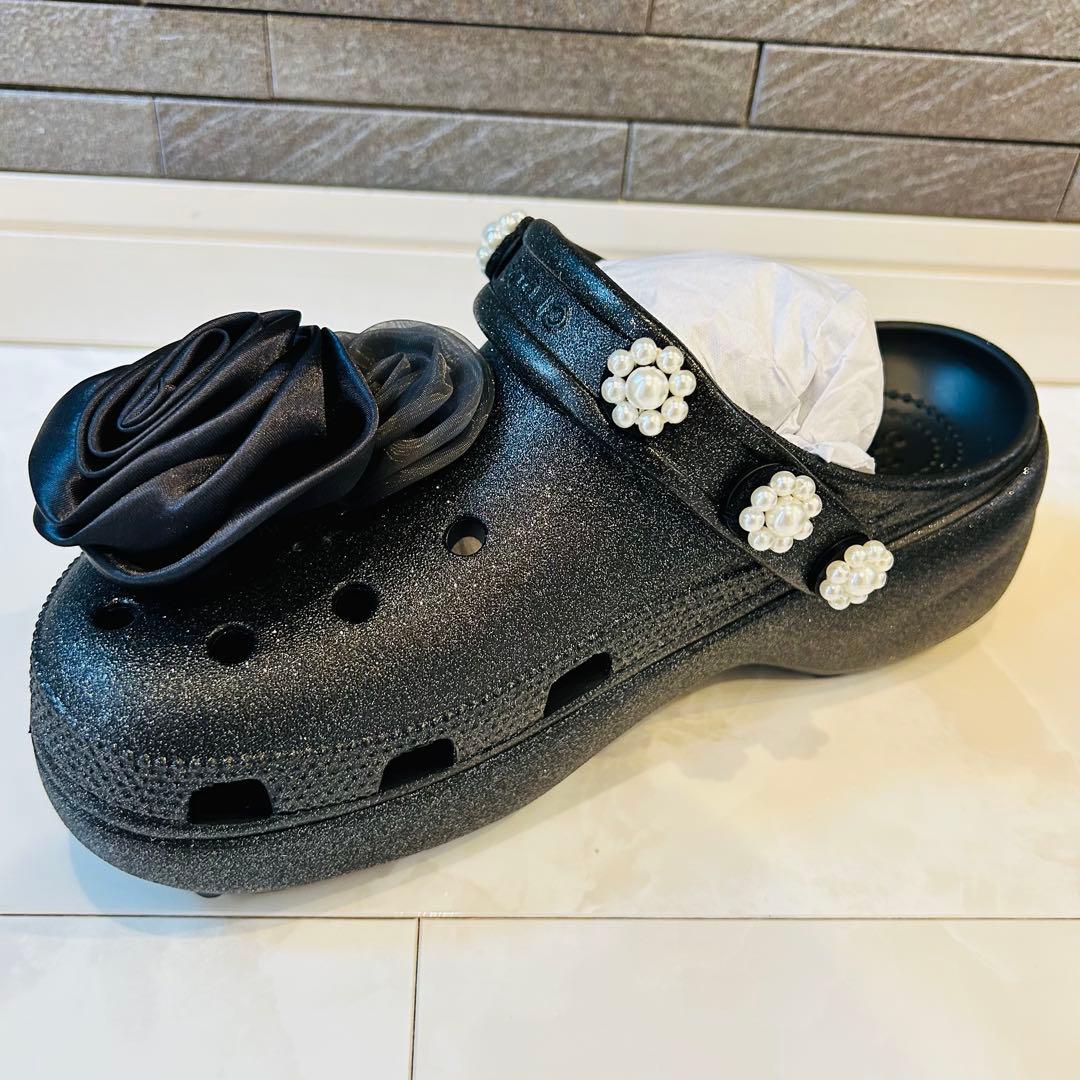 新品　未使用　クロックス　ユナイテッドアローズ　コラボ　24㎝　厚底　花　バラ