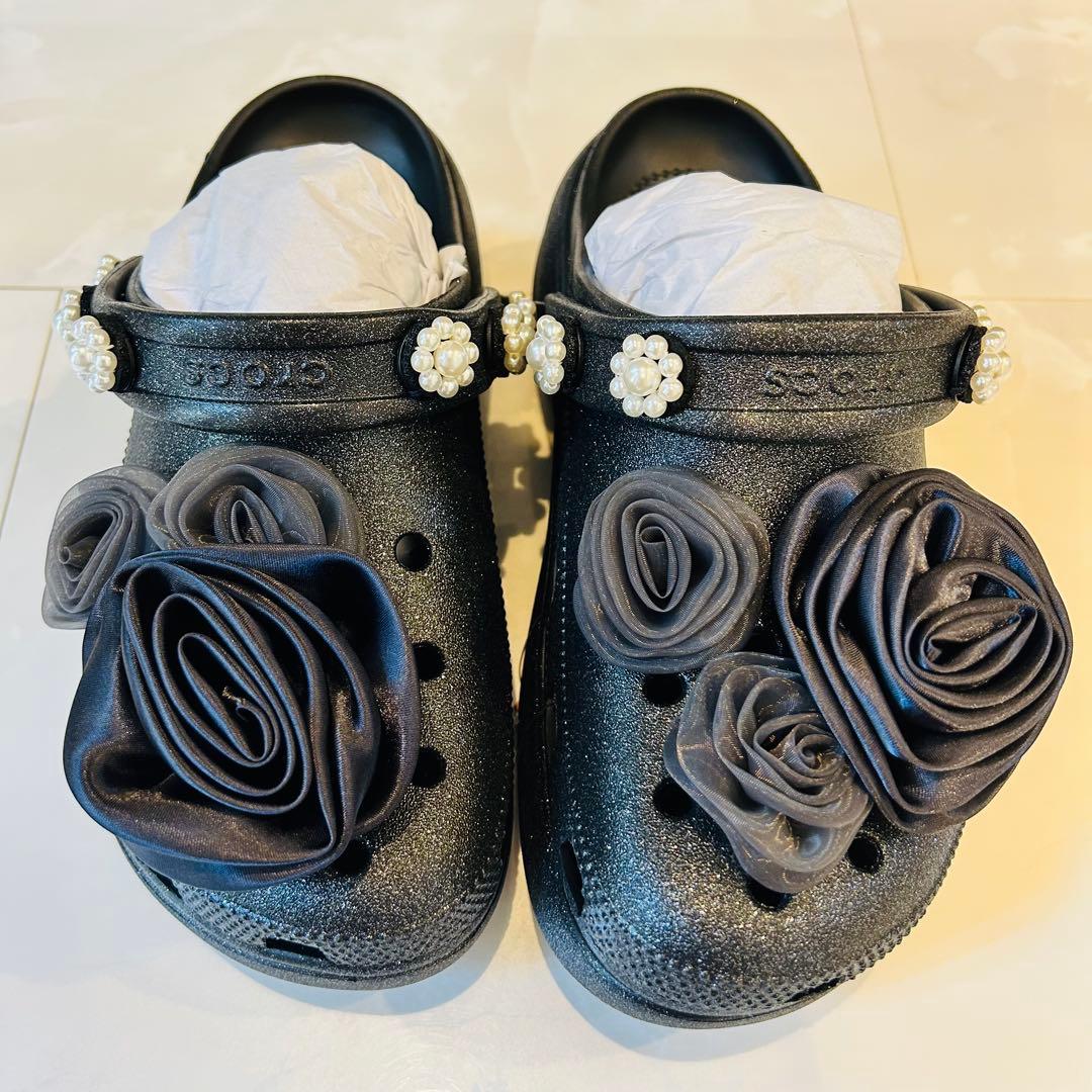新品　未使用　クロックス　ユナイテッドアローズ　コラボ　24㎝　厚底　花　バラ