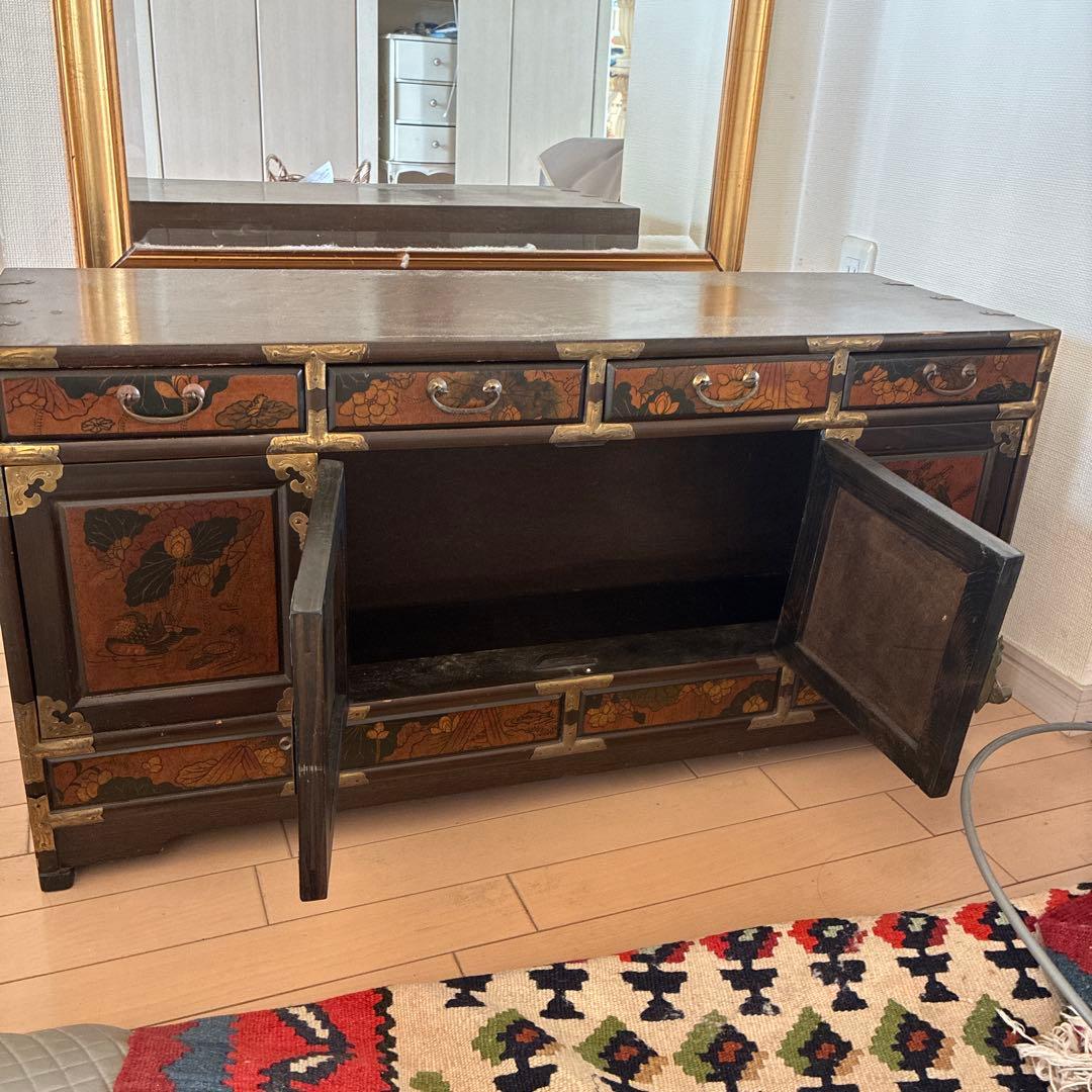 アジアンスタイル 木製収納家具 引き出し付き