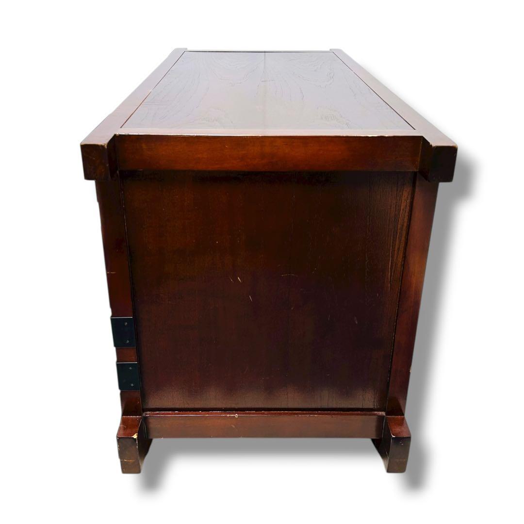 【送料無料】からくり箪笥 車箪笥 龍 雲龍金具 キャビネット レトロ 旧家