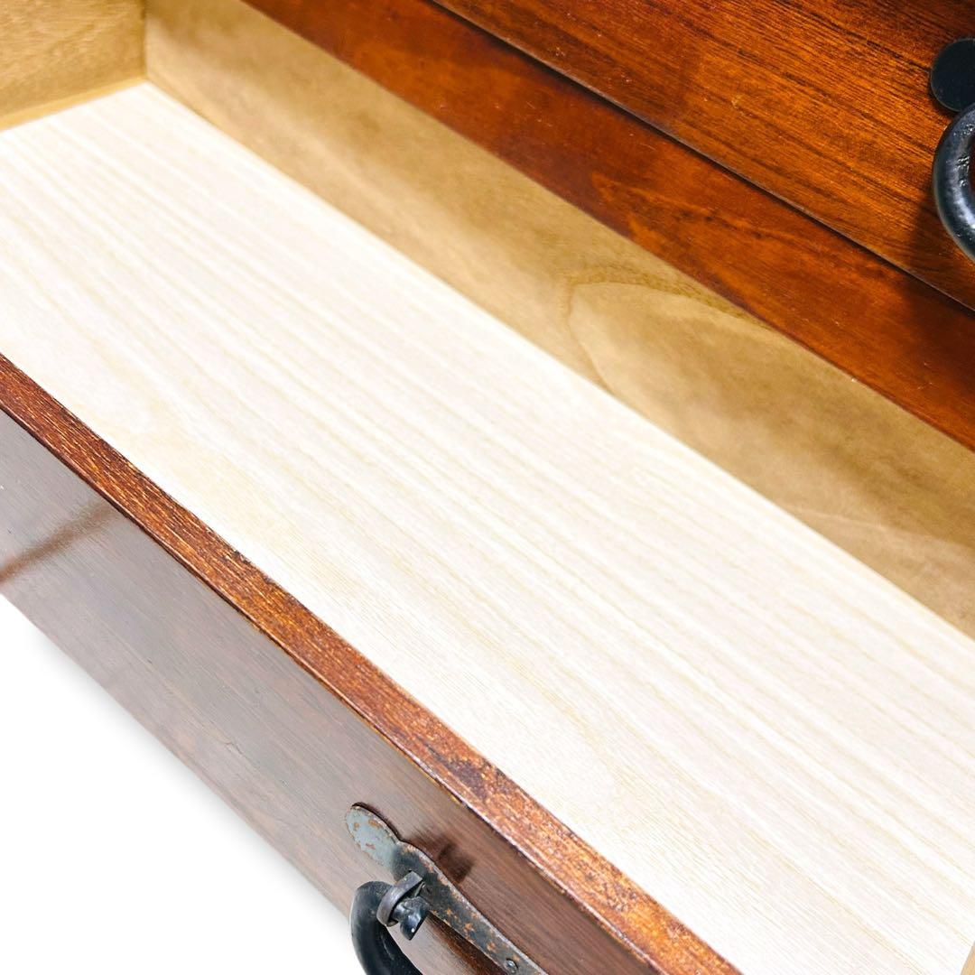 【送料無料】からくり箪笥 車箪笥 龍 雲龍金具 キャビネット レトロ 旧家