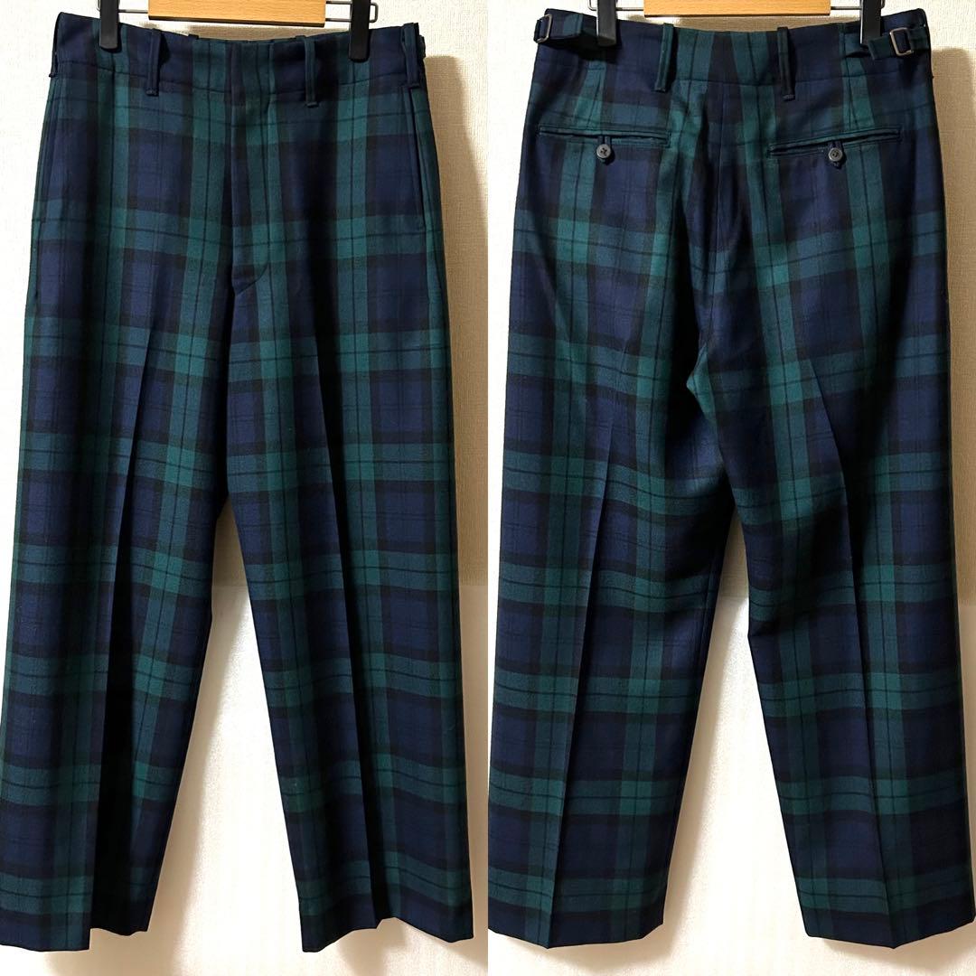 W76-股下71cm！BRITISH MADE 古着ウールスラックス BM