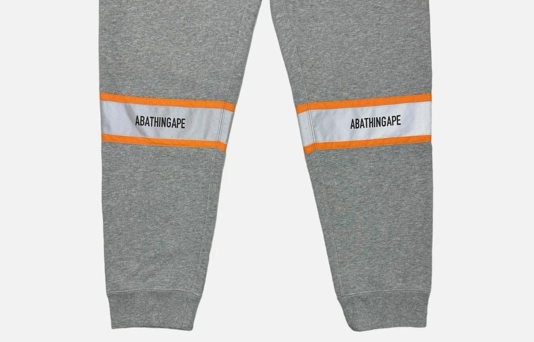 A BATHING APE グレースェットパンツ オレンジストライプ