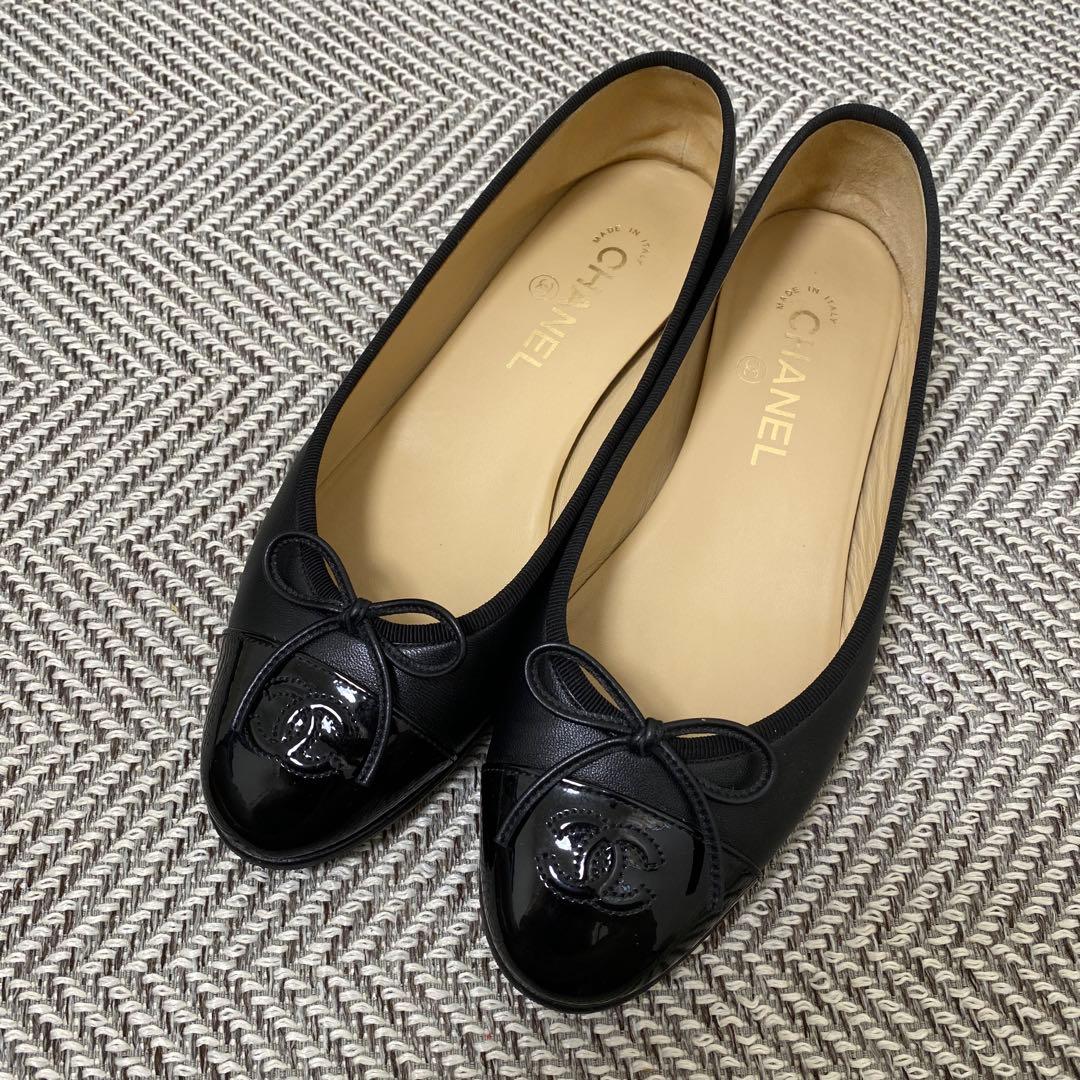 【最終お値下げ】CHANEL ブラック バレエシューズ 38.5 箱付き