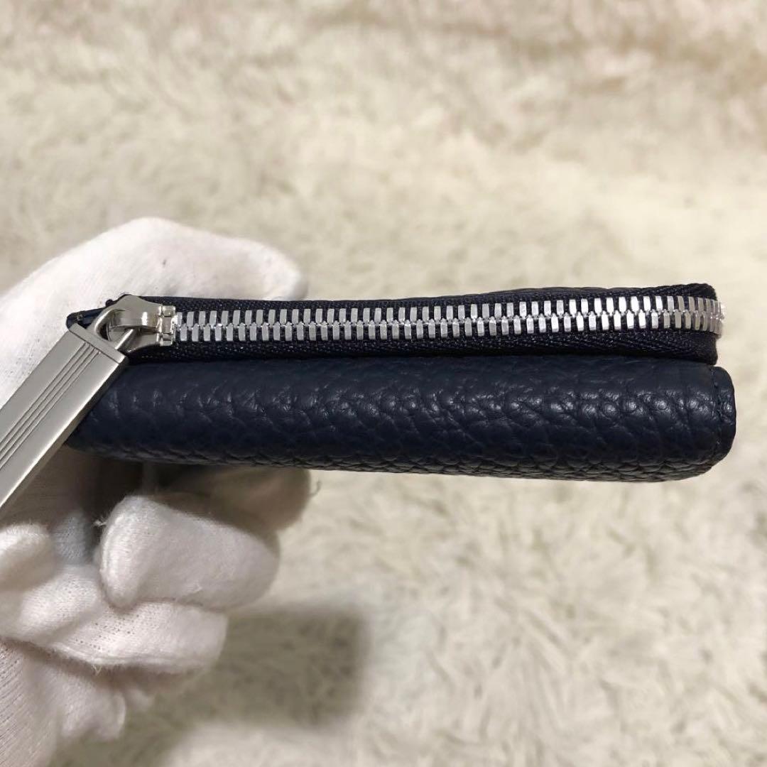 未使用✨ココマイスター　 レザー　三つ折り財布　 コンパクトウォレット ネイビー