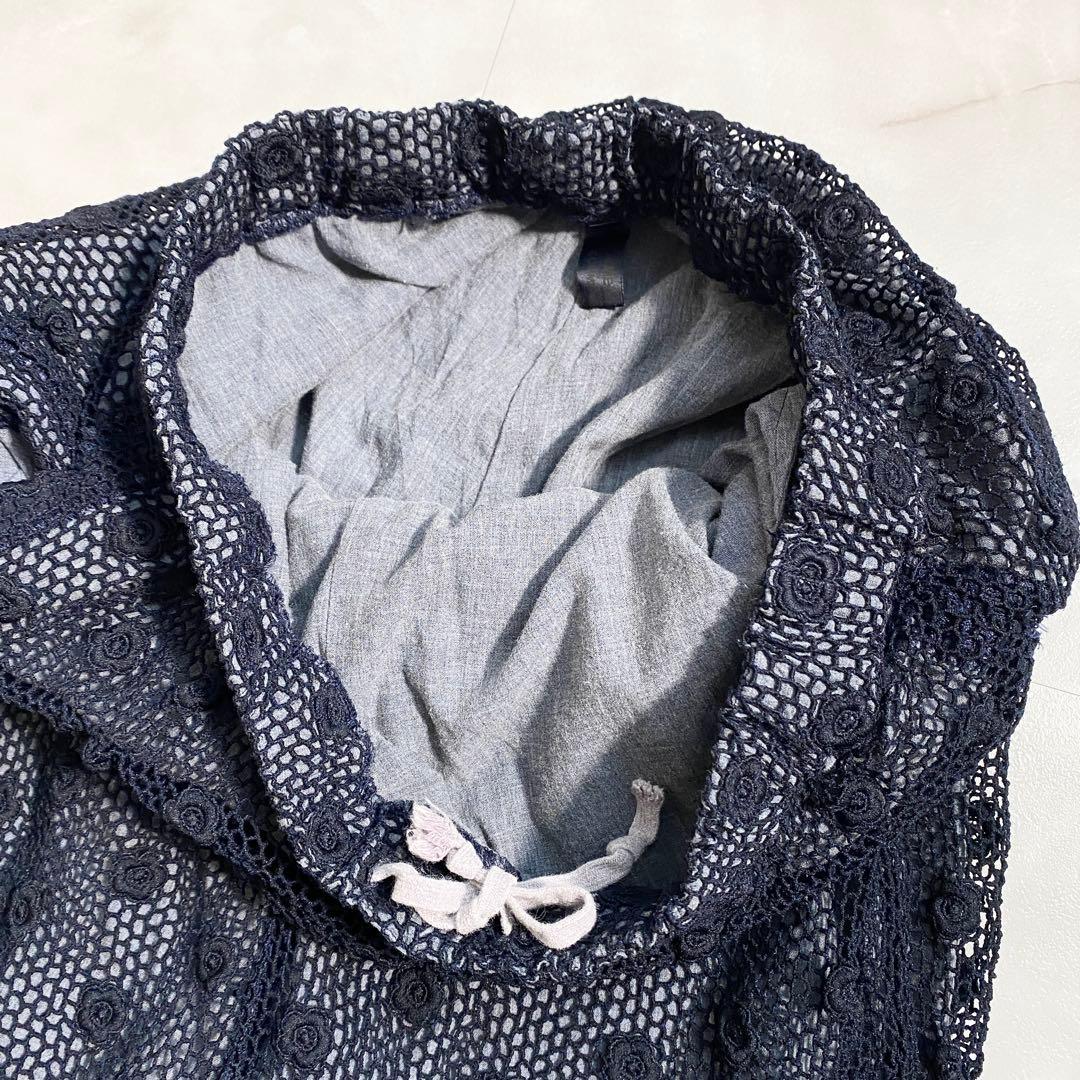 A16559 コムコム 05ss レース 花刺繍 ペンギンパンツ 紺L