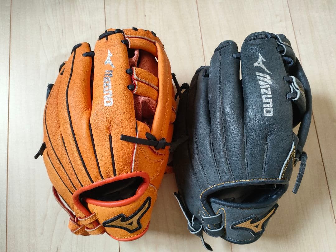 ミズノ 野球グローブ オレンジ 黒