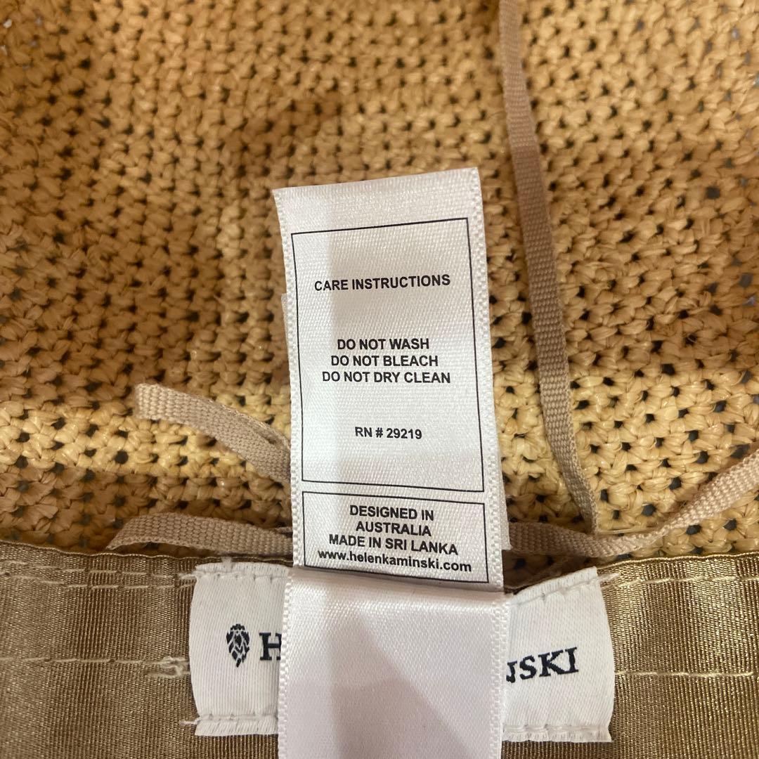 ヘレンカミンスキー　ラフィア　ハット　 フリンジ付きベージュ麦わら帽子