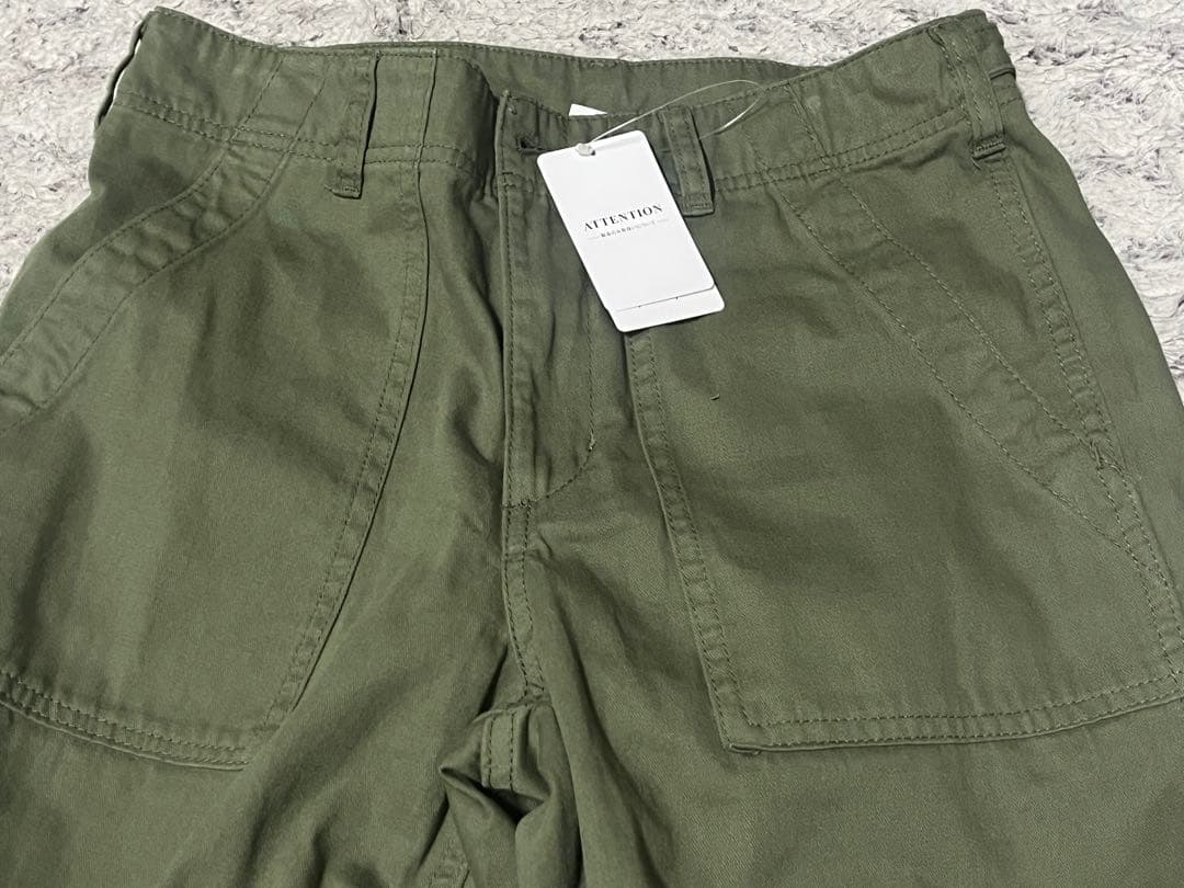 オリーブグリーン カーゴパンツ　Spick and Spanルーズベイカーパンツ