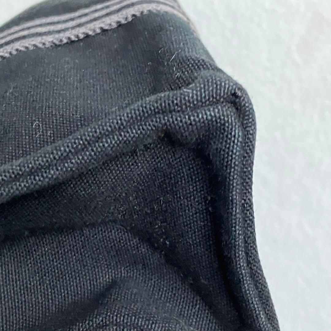 エルメス　HERMES フールトゥ　PM トートバッグ　黒　ストライプ