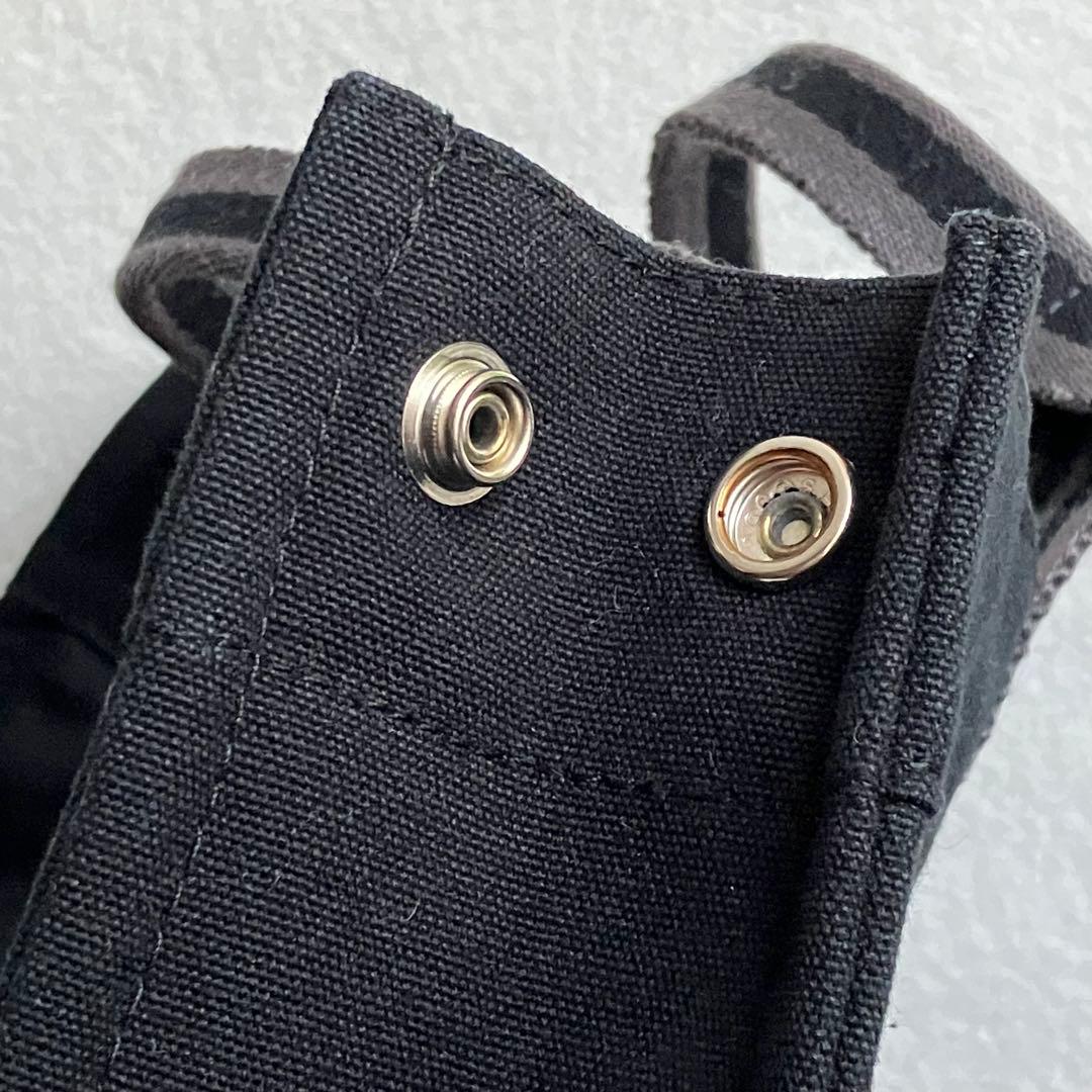 エルメス　HERMES フールトゥ　PM トートバッグ　黒　ストライプ