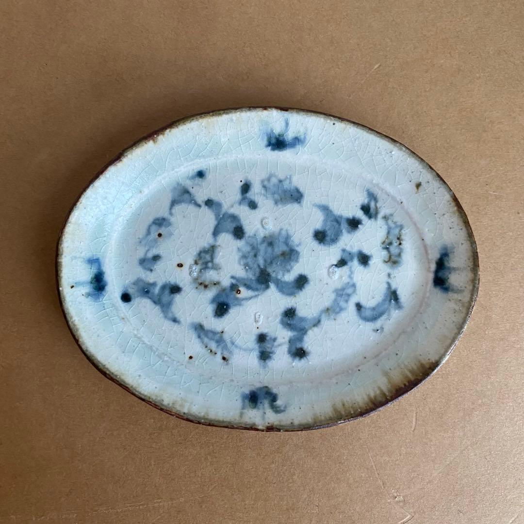 コウホ窯　市野吉記　安南手　小皿　楕円皿