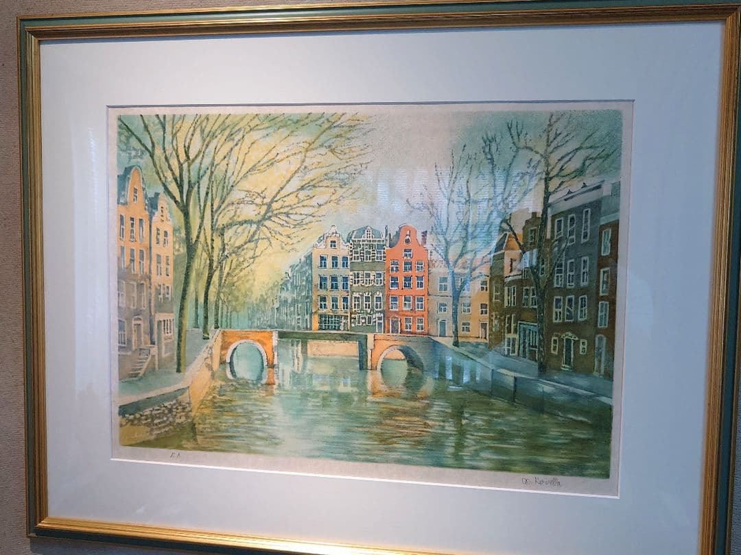 【真作保証、特価】リトグラフ　マイケル　ケルベラ、百貨店シ−ル