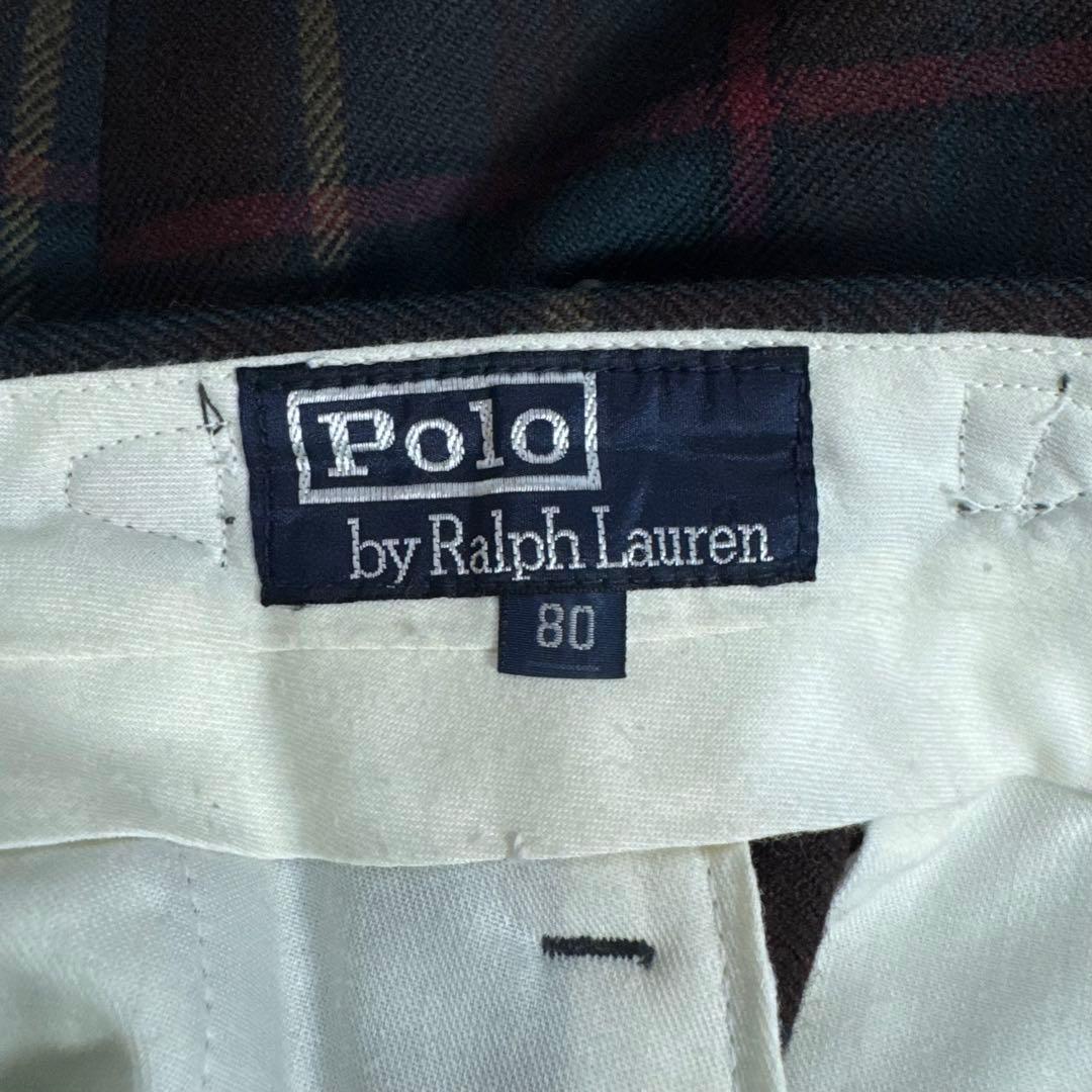 90's ポロバイラルフローレン 2タック ストレートパンツ タータンチェック