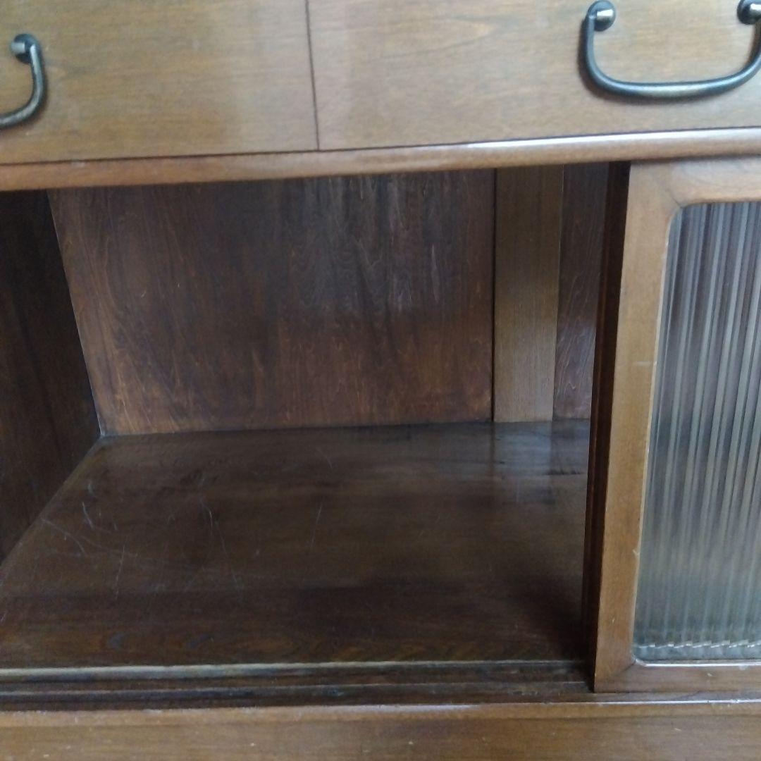 食器棚 レトロガラス戸棚 古家具 収納棚