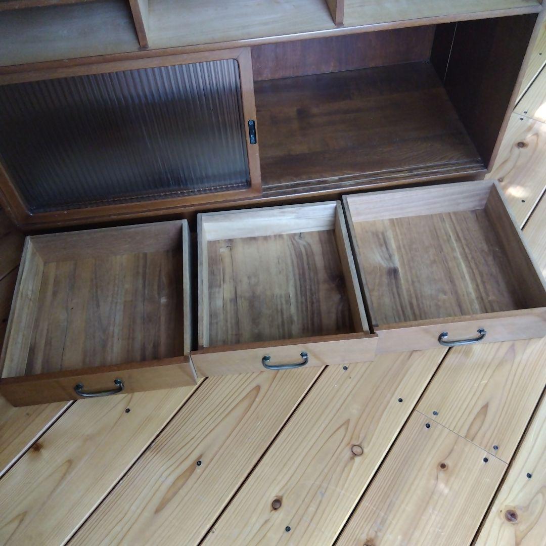 食器棚 レトロガラス戸棚 古家具 収納棚