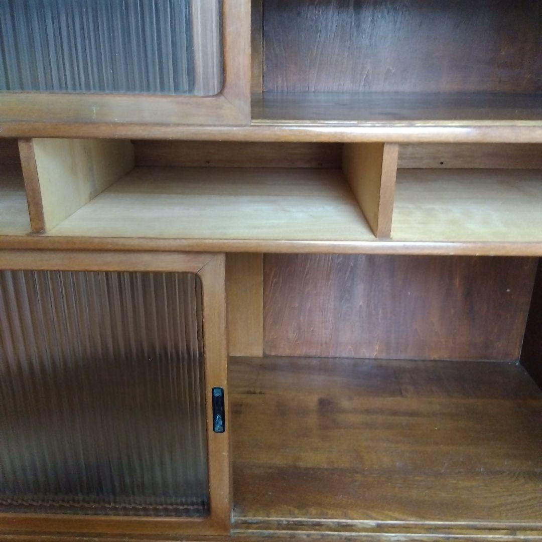 食器棚 レトロガラス戸棚 古家具 収納棚