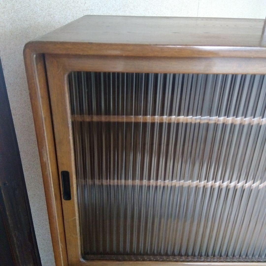 食器棚 レトロガラス戸棚 古家具 収納棚