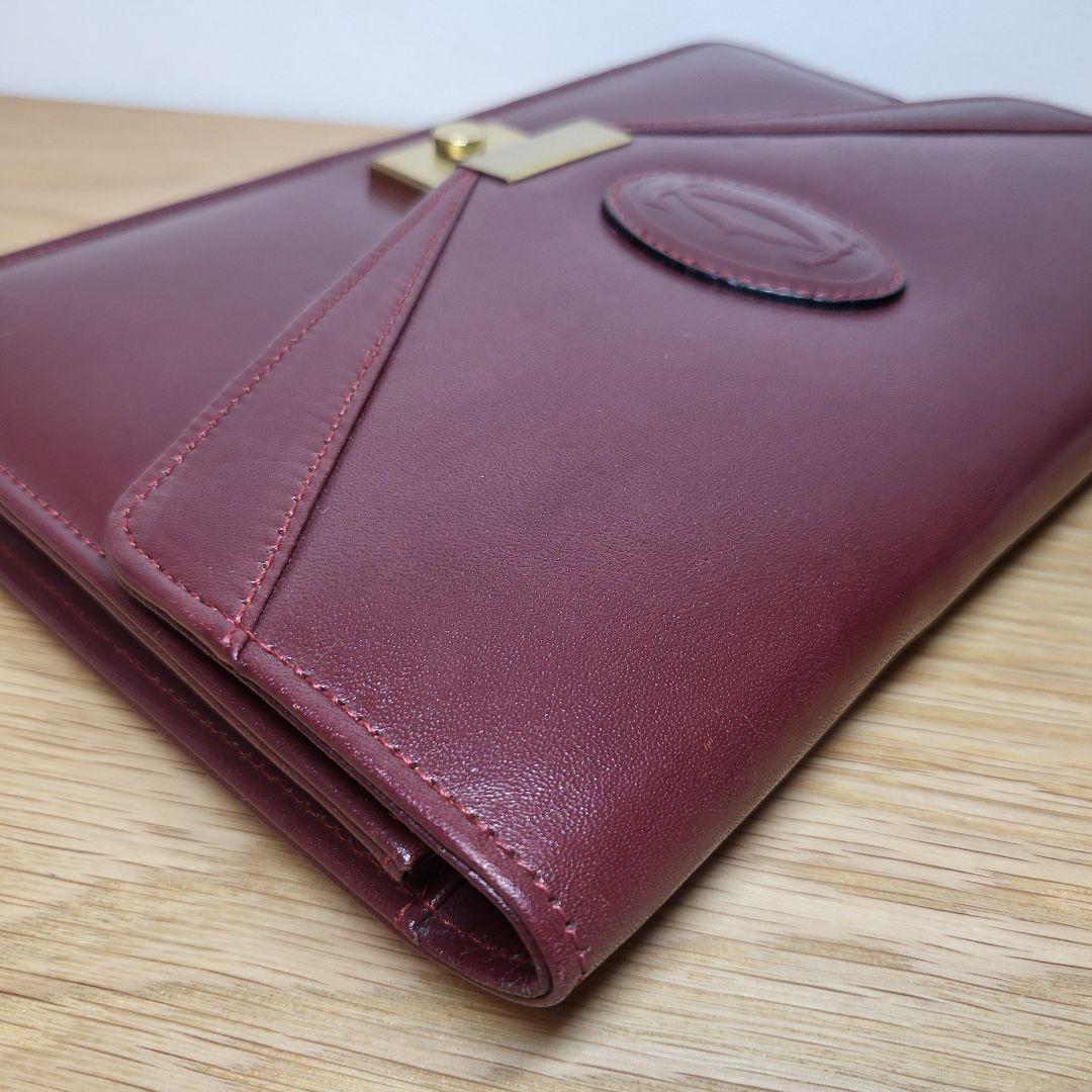 【レア】Cartier カルティエ セカンドバッグ クラッチバッグ ボルドー